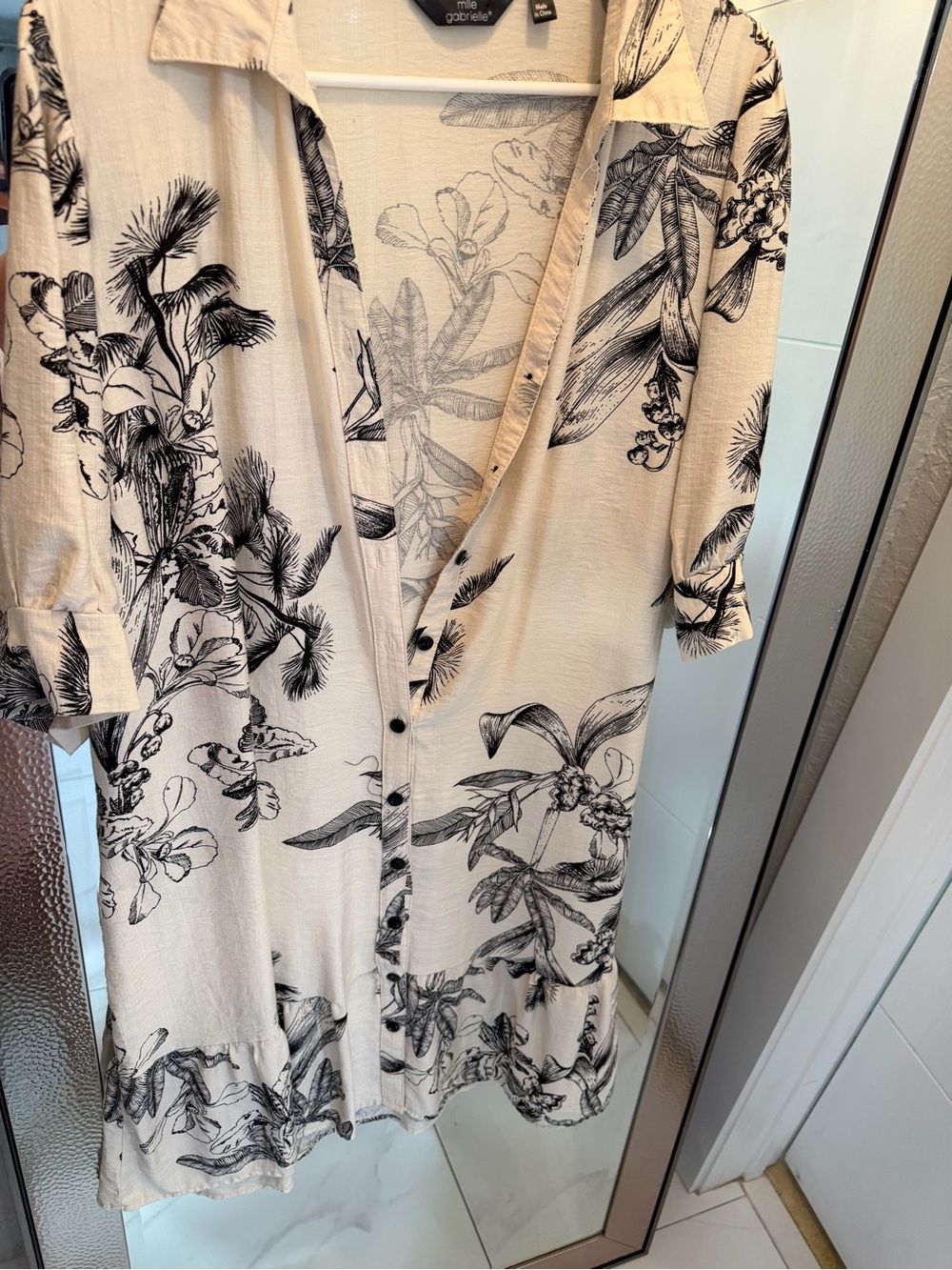 Mlle Gabrielle Beige Floral-Print Women’s Dress